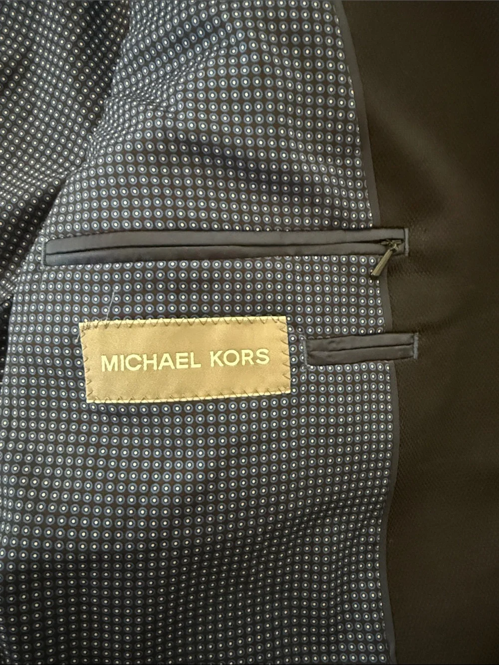 MICHAEL KOHRS MENS NAVY BLUE BLAZER 2-BUTTON SINGLE BREASTED CLOSURE POCKETS 42L